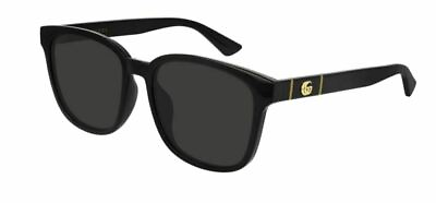 #ad GUCCI GG0637SK 001 Black Grey Rectangular Men#x27;s Sunglasses
