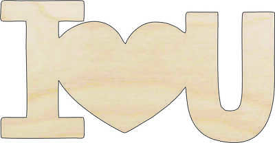 #ad I Love You Heart Laser Cut Wood Shape VAL23