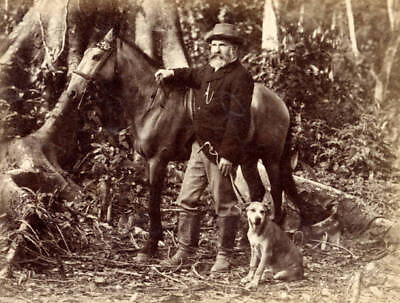 #ad Man With Horse And Dog Robert Fowler Mackenzie In 1893 OLD PHOTO