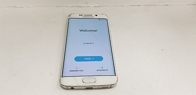#ad Samsung Galaxy S6 Edge 64gb White SM G925A ATamp;T Only Damaged ND8762