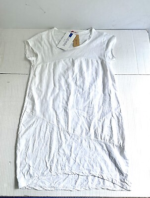 #ad Liabella Womens NWT White Summer Dress Made in Italy Sz Medium