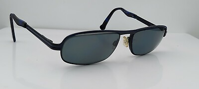 #ad Vintage Marc Ecko Black Ops Black Blue Oval Sunglasses FRAMES ONLY
