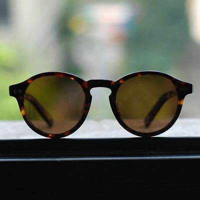 #ad Vintage Round Brown polarized sunglasses mens tortoise round glasses brown lens