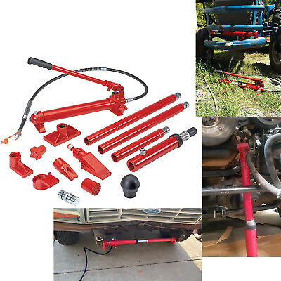 #ad 10 Ton Porta Power Hydraulic Jack Body Frame Repair Kit Auto Shop 2 Wheels Lift