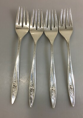 #ad Oneida Community Morning Rose Silverplate Set of 4 Salad Forks 6 3 4quot; $27.45