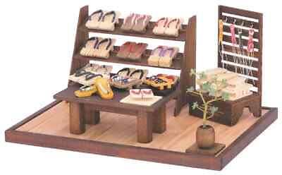 #ad DIY Dollhouse Kit Japanese GETA Retro Sandals Shop Miniature Wood Craft Model