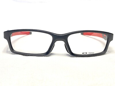 #ad NEW Oakley Crosslink OX8029 0856 Mens Satin Black amp; Red Eyeglasses Frames 56 17