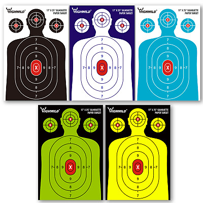 #ad Highwild Shooting Range Silhouette Paper Target 17X25 Inches 50 Pack