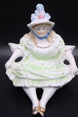 #ad Antique Bisque Risque Doll Exposed Bottom Fairy Costume Rare Figurine