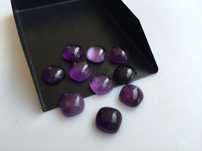 #ad Natural South African Amethyst Purple Cushion Cabochon Loose Gemstone 15mm