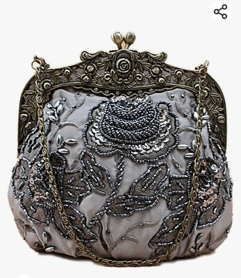 #ad Belson Women’s Vintage Beaded Sequin Handbag