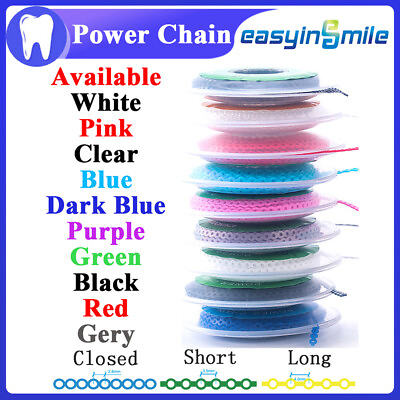 #ad 15Feet Dental Ortho Brace Bands Power Chains Super Elastic Short Closed Long 1pc