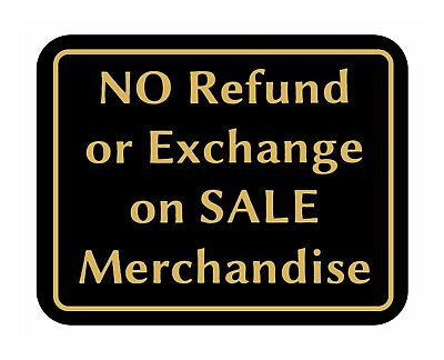 #ad NO Refund or Exchange on Sale Merchandise Retail Store Policy Business Sign $7.69