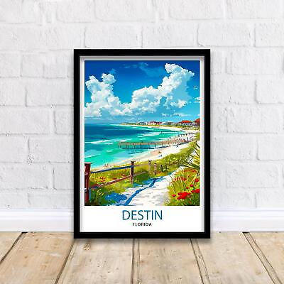 #ad Destin Florida Print Emerald Coast Art White Sand Beach Poster Gulf of Mexico Wa