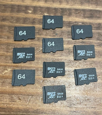 #ad Lot of 10 Mixed Generic 64GB Micro SD Cards