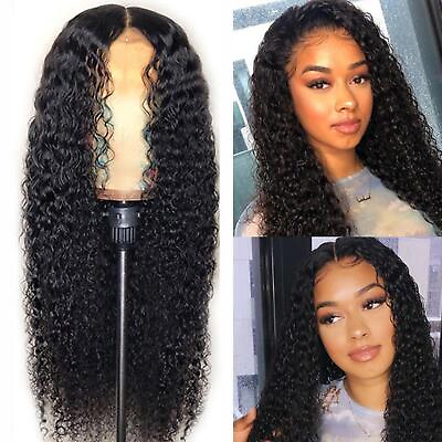 #ad Womens Ladies Black Long Curly Hair Hairpiece Glueless for Black Women Fashion