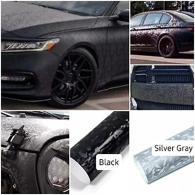 #ad Camouflage Camo Ghost Shadow BLACK Silver Gray Vinyl Car Wrap Decal Film Roll