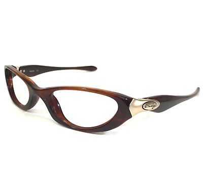 #ad Vintage Oakley Eyeglasses Frames Haylon Brown Tortoise Matte Gold Oval 49 19 135