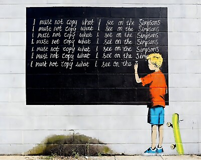 #ad Banksy The Simpsons Graffiti Art 8 x 10 Print Photograph Picture Photo