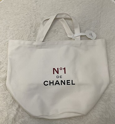 #ad CHANEL N°1 Tote Bag Cotton White Camellia from Chanel Beauty New With Tag
