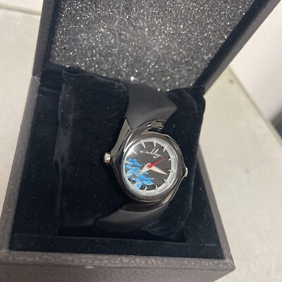#ad OAKLEY Wristwatch Crush 2.5 Ion Plated Watch Black w Steel Lily Men Rare w Box