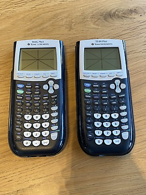#ad Lot of 2 EUC TI 84 Plus Graphing Calculators w Covers Batteries Tested