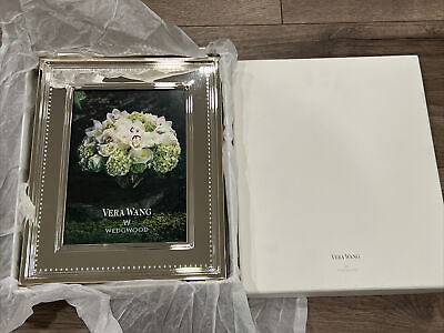 #ad Vera Wang Picture Frame 5quot; X 7quot; Grosgrain Photo Frame Wedgwood New in Box