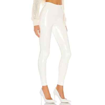 #ad Women PU Leather White Pants Sexy High Waist Bodycon Summer PVC Skinny Trousers