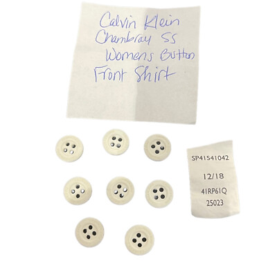 #ad 8 Calvin Klein Replacement Logo Buttons from Womens SS Chambray Button Top READ