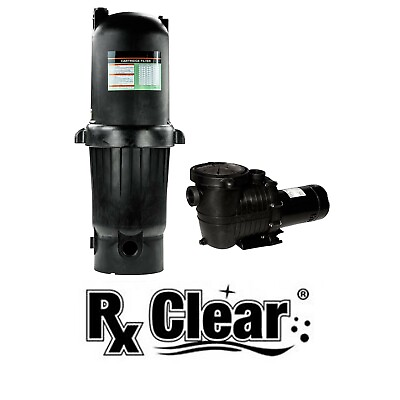 #ad Rx Clear Radiant PRC150 In Ground Cartridge Swimming Pool Filter w 1 HP Pump