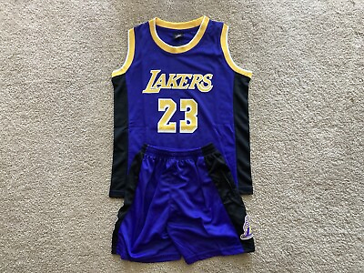 #ad Youth LeBron James Jersey Shorts Uniform Lakers NBA Basketball 3T Boys XL Kids