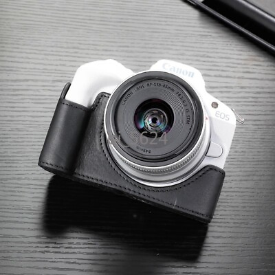#ad Handmade Genuine Leather Protective Half Case for Canon EOS R50 R100 Camera Base