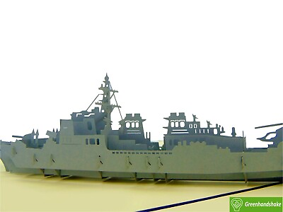 #ad Powerful US Navy ship Pop Up Card 3D Popup Greeting Cards for all occasion