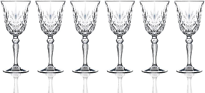 #ad Lorenzo RCR Crystal Collection Water Glass Set Melodia 6 Count Pack of 1 Re