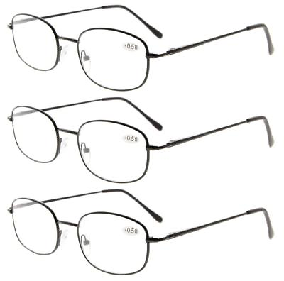 #ad Eyekepper Reading Glasses 3 Pack Readers Modern Metal Eyeglasses For Men Women