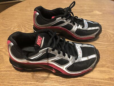 #ad Nike Reax Run 5 Womens 407987 001 Black Pink Metallic Running Shoes Size 7