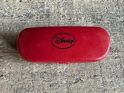 #ad Disney Eyeglasses Case Hard Shell Red Plastic Travel Carrier Felt Lined Youth