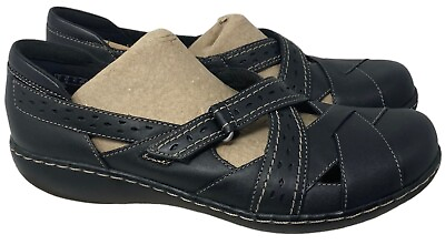 #ad NEW NIB Clarks Ashland Spin Mary Janes Women#x27;s Size 9.5 Black Leather