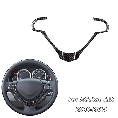 #ad Carbon Firber Interior Steering Wheel Accent Trim Cover For Acura TSX 2009 2014