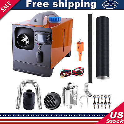 #ad 8KW 12V DIESEL AIR HEATER ALL IN ONE LCD THERMOSTAT BOAT MOTORHOME TRUCK TRAILER