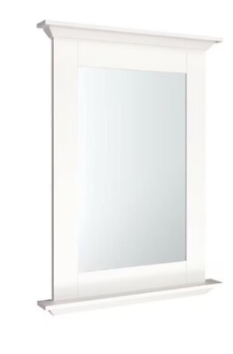 #ad Diamond Now Palencia 25 in x 34 in White Framed Bathroom Vanity Mirror