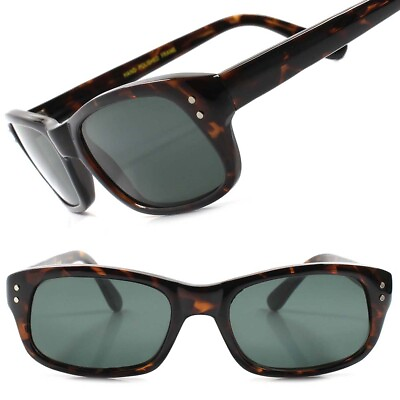 #ad True Vintage Deadstock Old 80s Style Mens Tortoise Rectangle Hipster Sunglasses $14.99