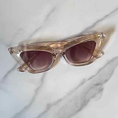 #ad Cat Eye Transparent Champagne Brown Women’s Fashion Sunglasses