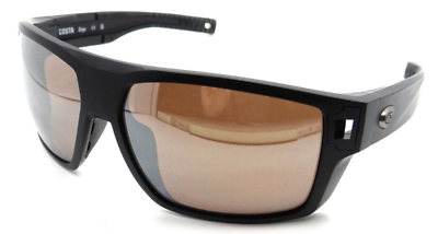 #ad Costa Del Mar Sunglasses Diego 62 14 113 Matte Black Copper Silver Mirror 580G