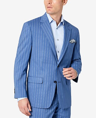 #ad Sean John Men#x27;s Blue Stripe Suit Jacket 36S
