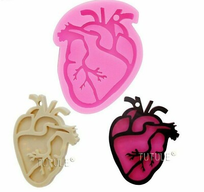 #ad Human Heart Silicone Mold Epoxy Resin Hearts Halloween Chocolate Necklace Mould