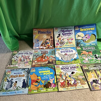 #ad Vintage Lot of 11 Walt Disney quot;See Hear Readquot; Books amp; Records 1966 BOOKS ONLY