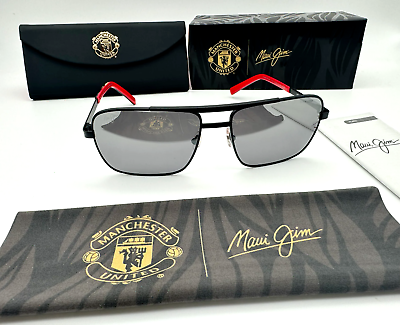 #ad Maui Jim COMPASS Polarized Sunglasses DSB714 38 Black Red Manchester United NEW