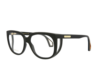 #ad Gucci GG0470O Injection Womens Optical Frames Black Transparent 56 17 140 NEW