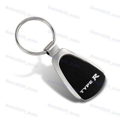#ad Honda Type R Tear Drop Authentic Black Key Fob Keyring Keychain Tag Lanyard
